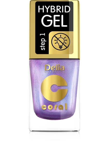 DELIA COSMETICS Coral Hybrid Gel Lakier hybrydowy do paznokci nr 106 Multirefleks Fioletowy 11ml