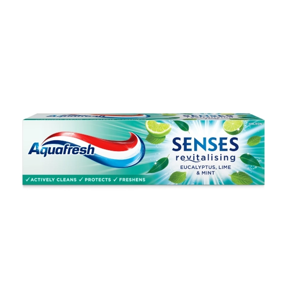AQUAFRESH Senses Revitalising Pasta do zębów z Eukaliptusem, Miętą i Limonką 75 ml - termin 01.2027