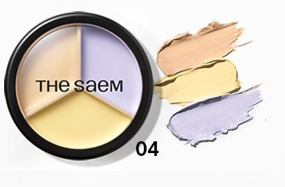THE SAEM Cover Perfection Korektor do twarzy Triple Pot 04 Tone Up Beige