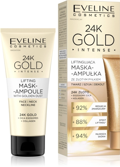 EVELINE 24K Gold Liftingująca maska - ampułka ze złotym pyłkiem 50 ml