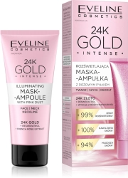 EVELINE 24K Gold Rozświetlająca maska - ampułka z różowym pyłkiem 50 ml