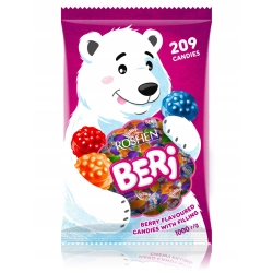 Фруктові Льодяники з Рідкою Начинкою, Roshen BERI, 1кг