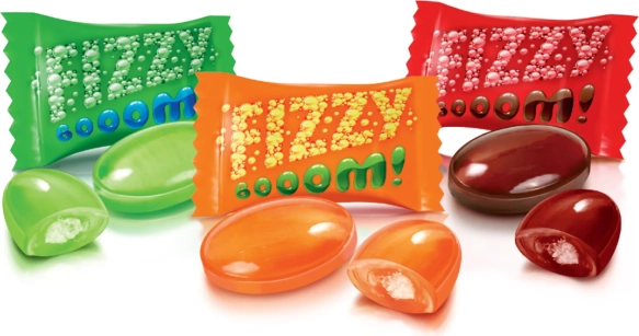 Roshen Fizzy Boom – Cukierki z Musującym Nadzieniem, 1kg