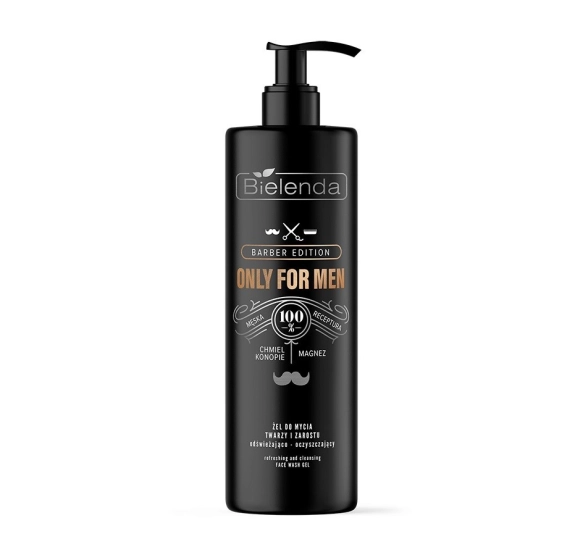 Bielenda Only for Men Barber Edition Żel do mycia twarzy i zarostu odświeżająco-oczyszczający 190g