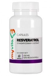Resveratrol Standaryzowany 50 % 250 mg, Myvita