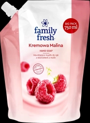 Family Fresh Nawilżające Mydło do rąk Kremowa Malina 750ml - zapas