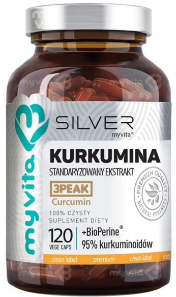 Curcumin + Bioperine, 95% Curcuminoids, SILVER PURE MyVita