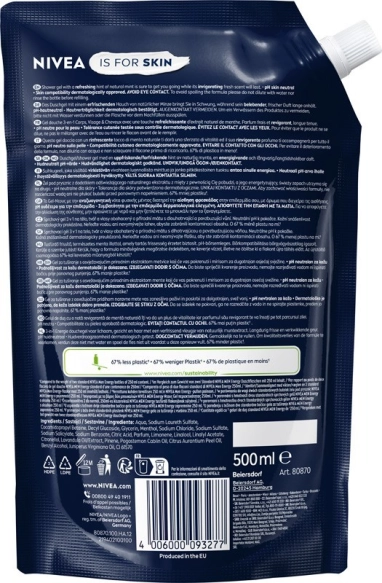 NIVEA MEN Żel pod prysznic zapas ENERGY 500 ml