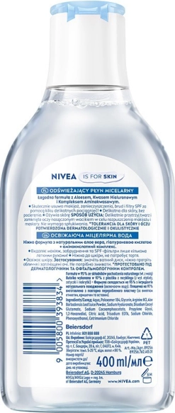 NIVEA V Płyn 400ml micelarny cn 89256