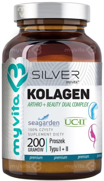 Collagen Powder TYPE I&amp;II SILVER PURE 100%, Myvita