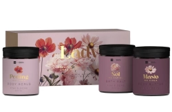 HISKIN Pink Blooms Zestaw do pielęgnacji ciała Lady (peeling,masło,sól)