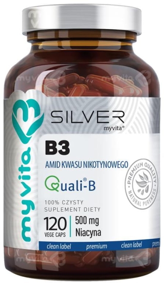 Vitamin B3 500 mg (Amide) SILVER PURE 100%, Myvita