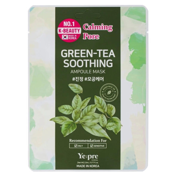 YEPRE Green-Tea Soothing Maska kojąca w płachcie 1 szt.