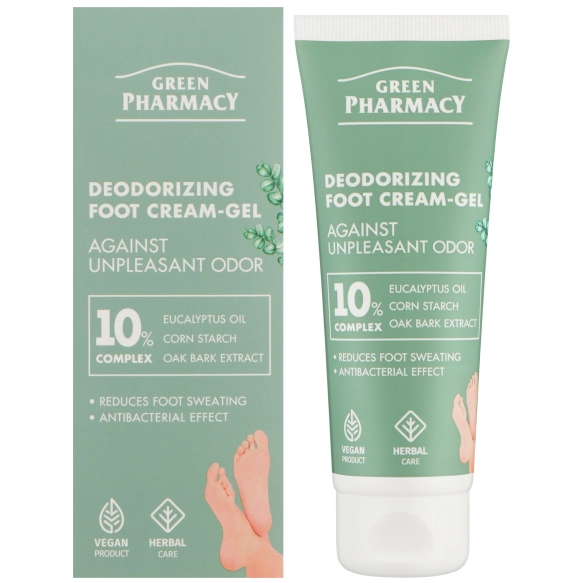 Dezodorujący Krem-Żel do Stóp Przeciw Nieprzyjemnemu Zapachowi Green Pharmacy, 75ml