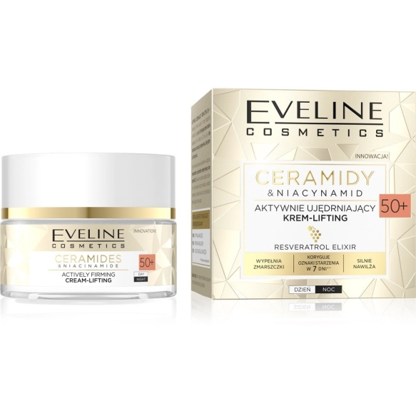 EVELINE Ceramidy&Niacynamid Aktywnie ujędrniający Krem-lifting 50+ 50 ml