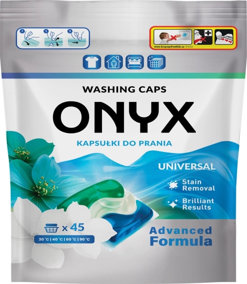 ONYX Universal Kapsułki do prania tkanin białych i kolorowych 1 op. - 45szt.