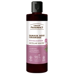 Róża Damasceńska + Ceramidy Rewitalizująca Woda micelarna do demakijażu twarzy GREEN PHARMACY, 200ml
