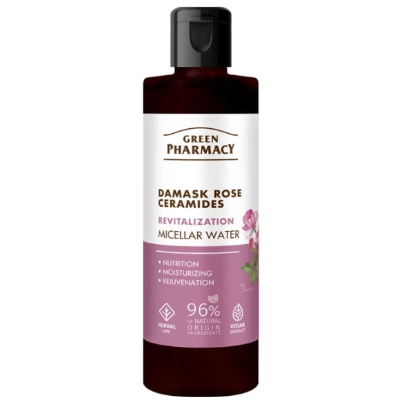 GREEN PHARMACY Róża Damasceńska + Ceramidy Rewitalizująca Woda micelarna do demakijażu twarzy 200 ml