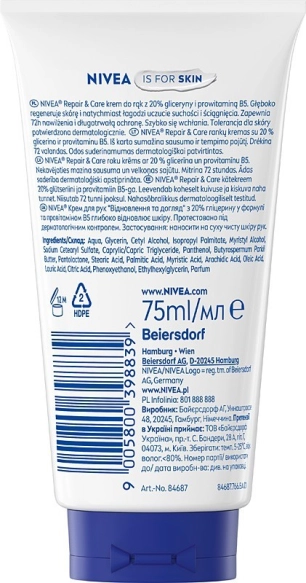NIVEA Hand Regenerujący Krem do rąk 3w1 Repair Care 75 ml
