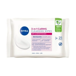NIVEA 3w1 Łagodzące chusteczki do demakijażu cera sucha i wrażliwa 25 szt.