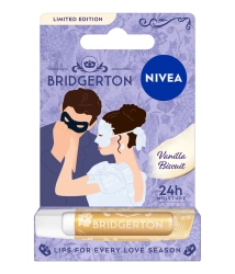 NIVEA Bridgerton Edition Pielęgnująca pomadka do ust Vanilla Biscuit 4,8g