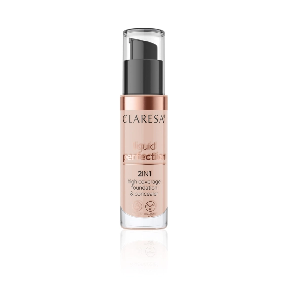 CLARESA Liquid Perfect 2w1 Korektor i podkład kryjący nr 104 NUDE