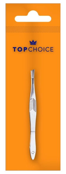 TOP CHOICE Zestaw 4-pack Pęseta skośna srebrna (7316)