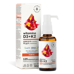 Witamina D3 4000 IU + K2MK7, MCT, Krople, Aura Herbals, 50ml