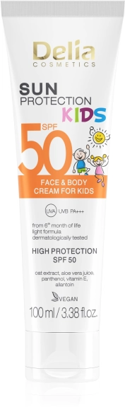 DELIA Sun Protection Krem do twarzy i ciała dla dzieci SPF 50 100 ml