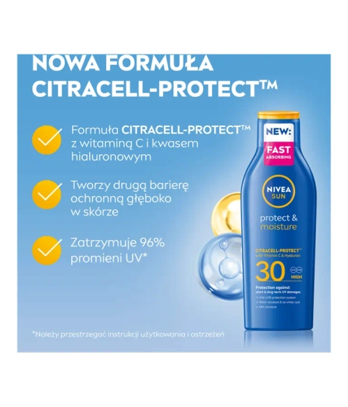 NIVEA SUN Protect &amp; Moisture Nawilżający balsam do opalania SPF30 200 ml