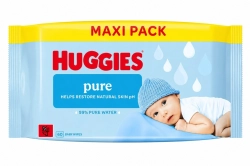 HUGGIES Pure Maxi Pack Chusteczki nawilżane dla dzieci i niemowląt 1 op. - 60 szt.