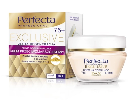 PERFECTA Exclusive 75+ Krem przeciwzmarszczkowy - Silnie Odbudowujący na dzień i noc  50ml