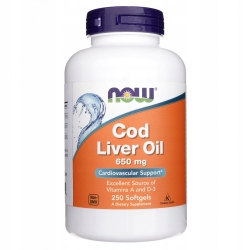 Cod Liver Oil 650 mg, NOW Foods, 250 Softgels