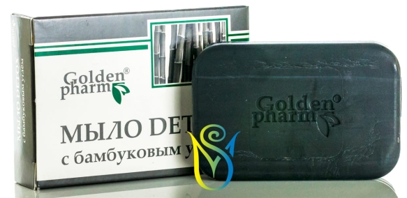 Bamboo Charcoal DETOX Bar Soap, Golden pharm, 70 g