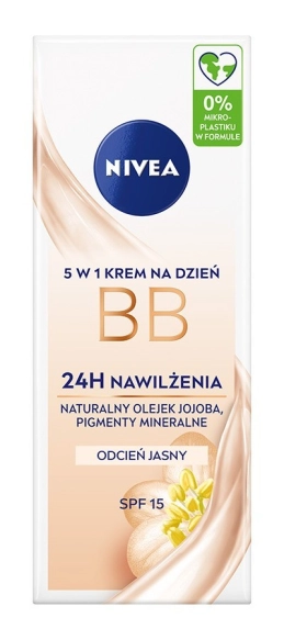 NIVEA BB Krem na dzień 5w1 intensywne nawilżenie SPF 15 Jasny 50 ml