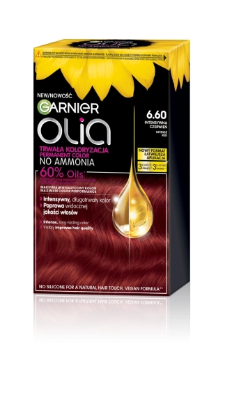 GARNIER Olia  Farba do włosów nr. 6.60 Intense Red Intensywna czerwień