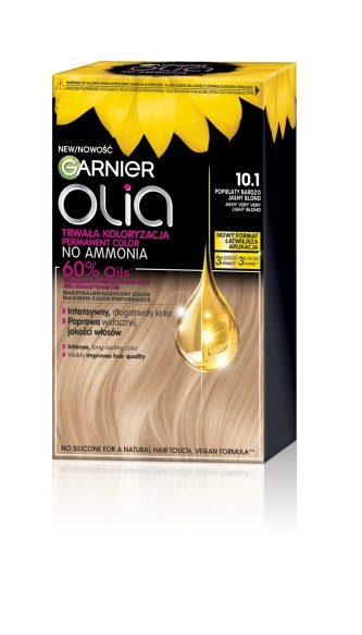 GARNIER Olia  Farba do włosów nr. 10.1 Ashy Very Very Light Popielaty bardzo jasny blond