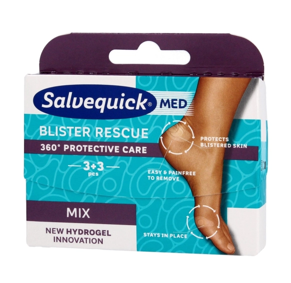 Salvequick Med Blister Rescue Plastry na pęcherze 360 Protective Care - mix 1op.-6szt(3+3)