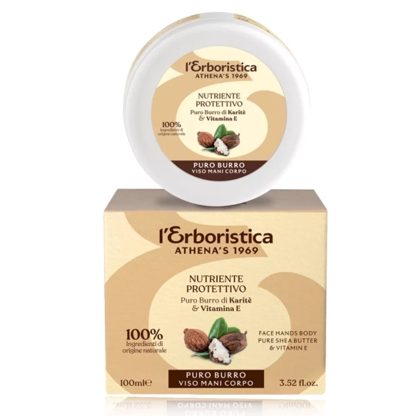 Czyste Masło Shea z Witaminą E do Twarzy, Ciała i Dłoni, L'Erboristica Athena's, 100ml