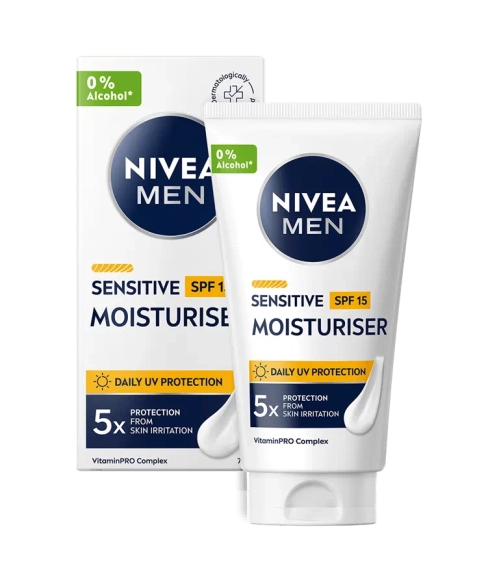 NIVEA MEN Sensitive Łagodzący krem nawilżający do twarzy z SPF15