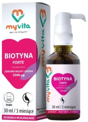 БИОТИН Форте капли 2500 мкг - Здоровые волосы и кожа, MyVita, 30мл