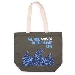 Torba Bawełniana z Nadrukiem - We are Waves - Szary
