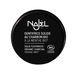 Toothpaste, fluoride free, with organic mint and charcoal, Najel