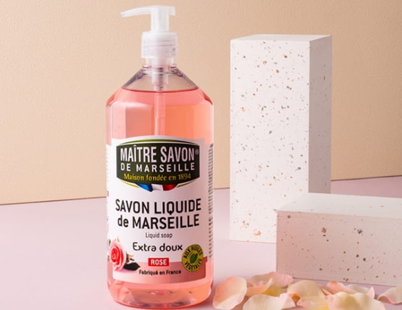 Mydło Marsylskie w płynie, RÓŻA, Maitre Savon de Marseille, 1000ml