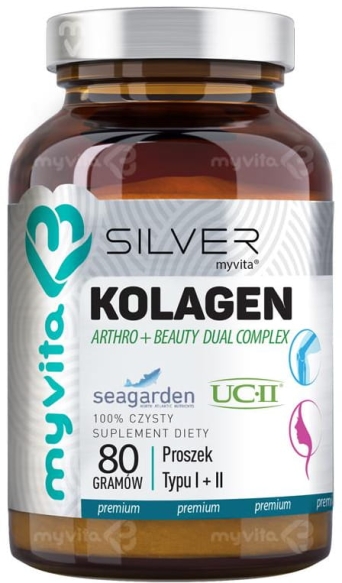 Collagen Powder TYPE I&amp;II SILVER PURE 100%, Myvita