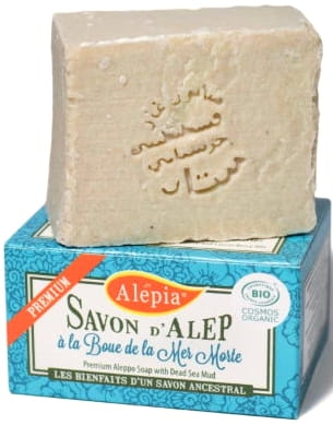 Premium Organic Aleppo Soap with Dead Sea Mud, Alepia, 125g