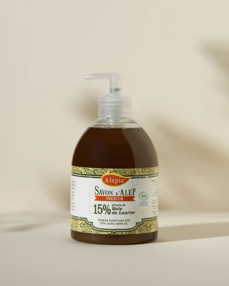 Premium Liquid Aleppo Soap 15% Laurel, Alepia, 500ml