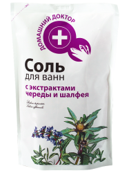 Соль для ванн с экстрактами череды и шалфея, Домашний доктор