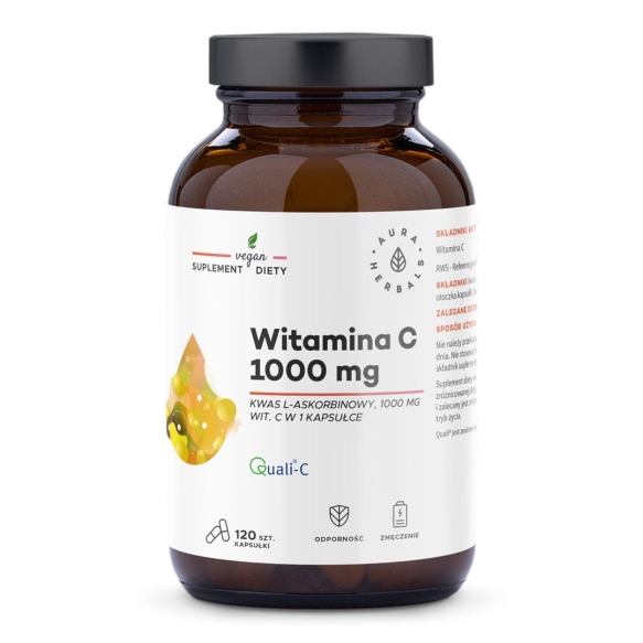 Витамин C 1000 мг (L-аскорбиновая кислота), Aura Herbals, 120 капсул