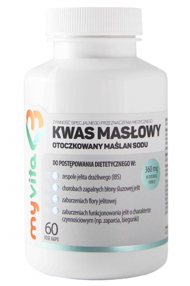 Kwas Masłowy (Maślan Sodu) 360 mg, MyVita, Kapsułki 60 kapsułek